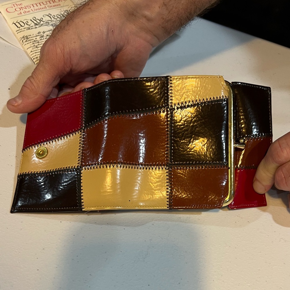 Vintage Patchwork Leather Wallet NWOT